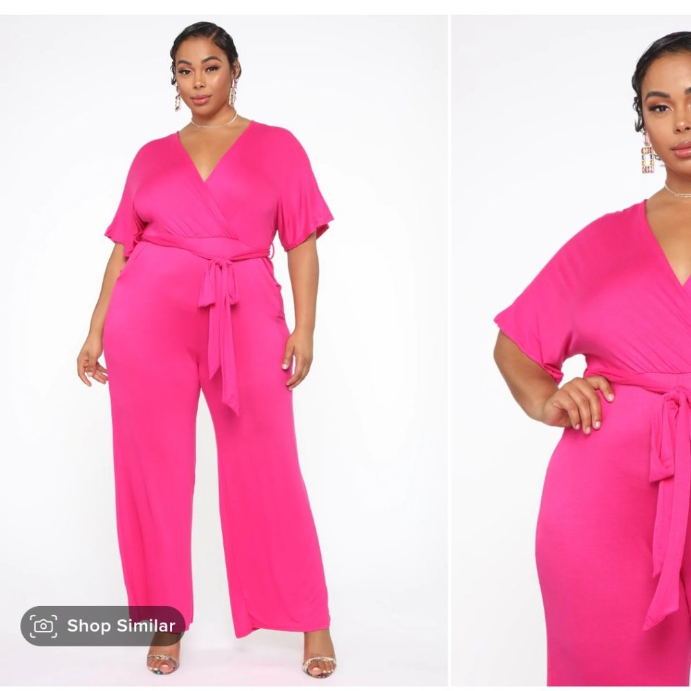 Fuchsia Knot Even Thinking About You Jumpsuit - Fashion Nova